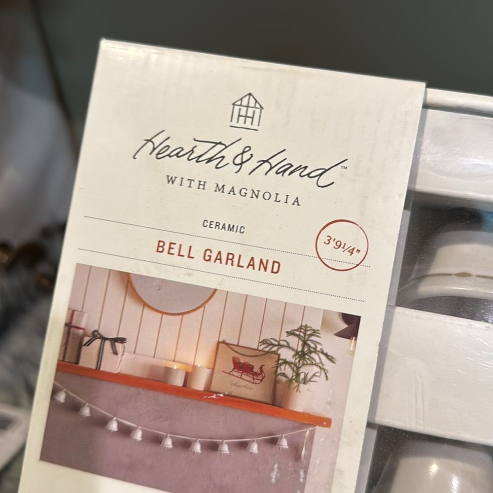 Hearth & Hand NWT Decorative Ceramic Bell Christmas Garland‎ 3.75'
